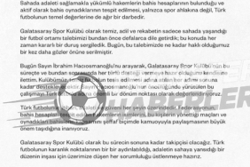 Galatasaray’dan Türk Futbolunda Adalet Çağrısı: Hakem Skandalı Üzerine Kritik Açıklama