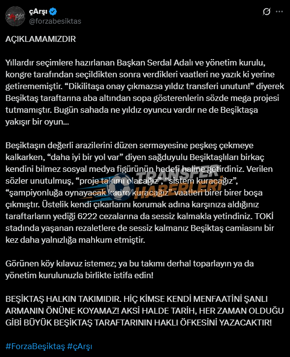 Beşiktaş Başkanı Serdal Adalı’dan Şampiyonluk ve Hakem Skandalı Açıklamaları